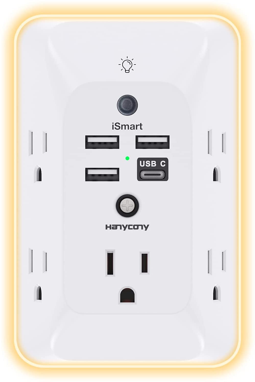 Outlet Extender with Night Light, Multi Plug Outlet, USB Wall Charger Surge Prot