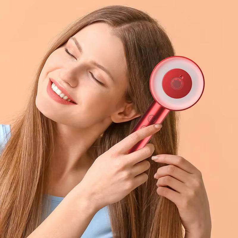 Electric Scalp Massager Hair Oil Applicator Scalp Massager 3 Modes Blue/Red Light Scalp Massager Tool Vibrating Massage Comb