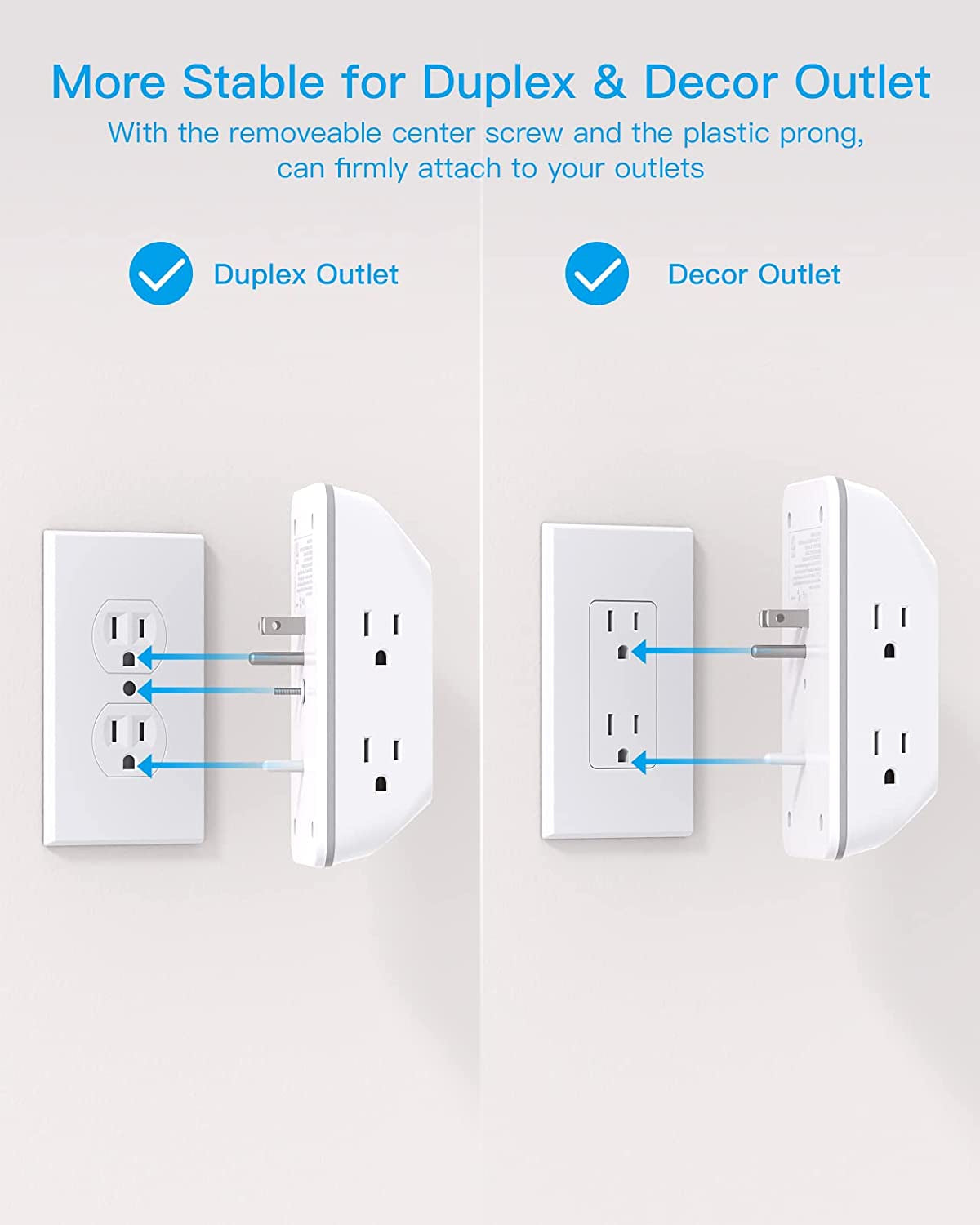 Outlet Extender with Night Light, Multi Plug Outlet, USB Wall Charger Surge Prot