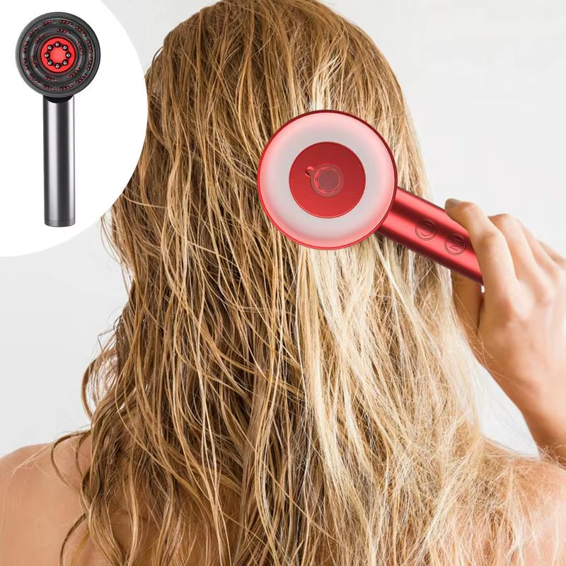 Electric Scalp Massager Hair Oil Applicator Scalp Massager 3 Modes Blue/Red Light Scalp Massager Tool Vibrating Massage Comb